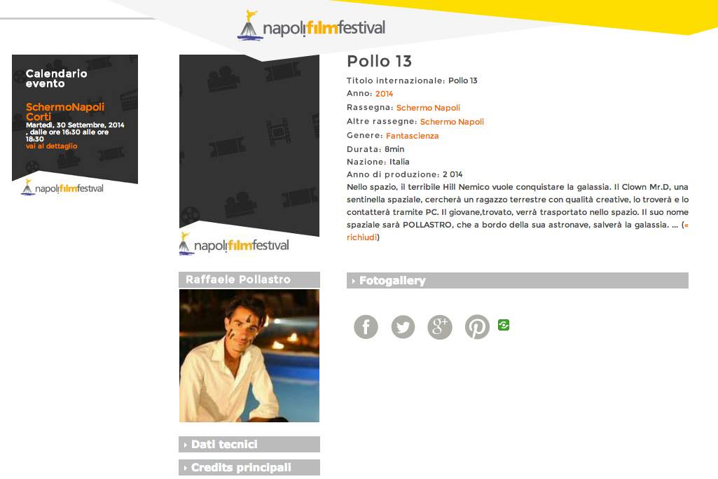 Raffaele Pollastro al Napolifilm festival